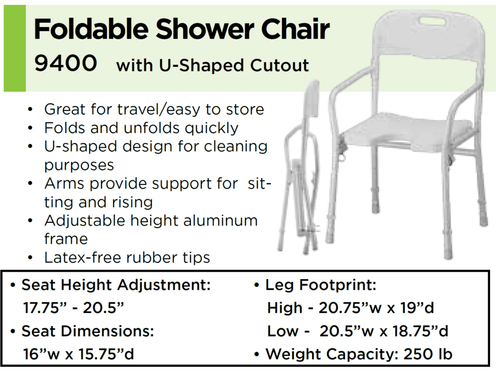 NOVA Bathroom Safety 20: Help Inc. - Everyone is relying on you. You can rely on us. Foldable Shower Chair 9400: Help Inc. - Everyone is relying on you. You can rely on us.