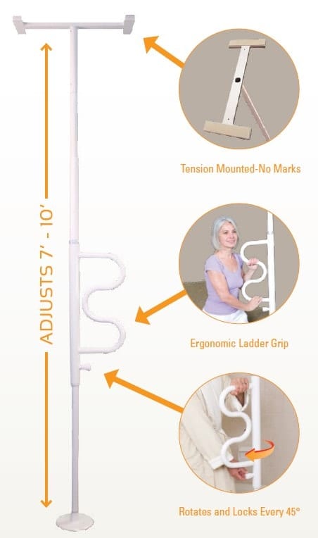 Security Pole & Curved Grab Bar 1: Help Inc. - Everyone is relying on you. You can rely on us. Security Pole: Help Inc. - Everyone is relying on you. You can rely on us.